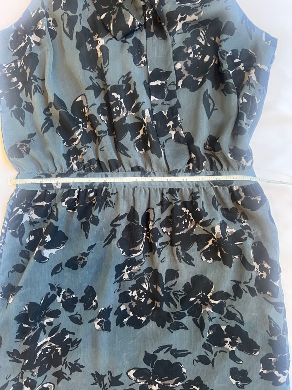 Banana Republic Halter Neck Blue Floral Sleeveless Dress Sz 8 - Picture 5 of 9